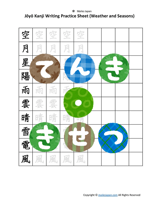 Weather and Seasons – 天気・季節(tenki, kisetsu)