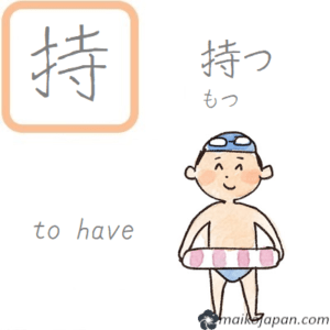 [持] Handwritten Kanji for to have and its Readings, Radical and Usage ...