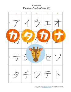 Katakana Stroke Order in PDF